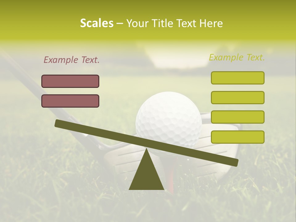 A Golf Club And A Golf Ball On The Green Grass PowerPoint Template