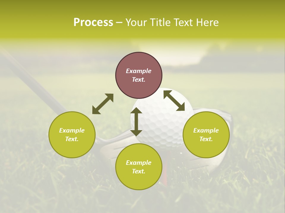 A Golf Club And A Golf Ball On The Green Grass PowerPoint Template