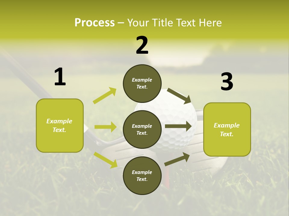 A Golf Club And A Golf Ball On The Green Grass PowerPoint Template