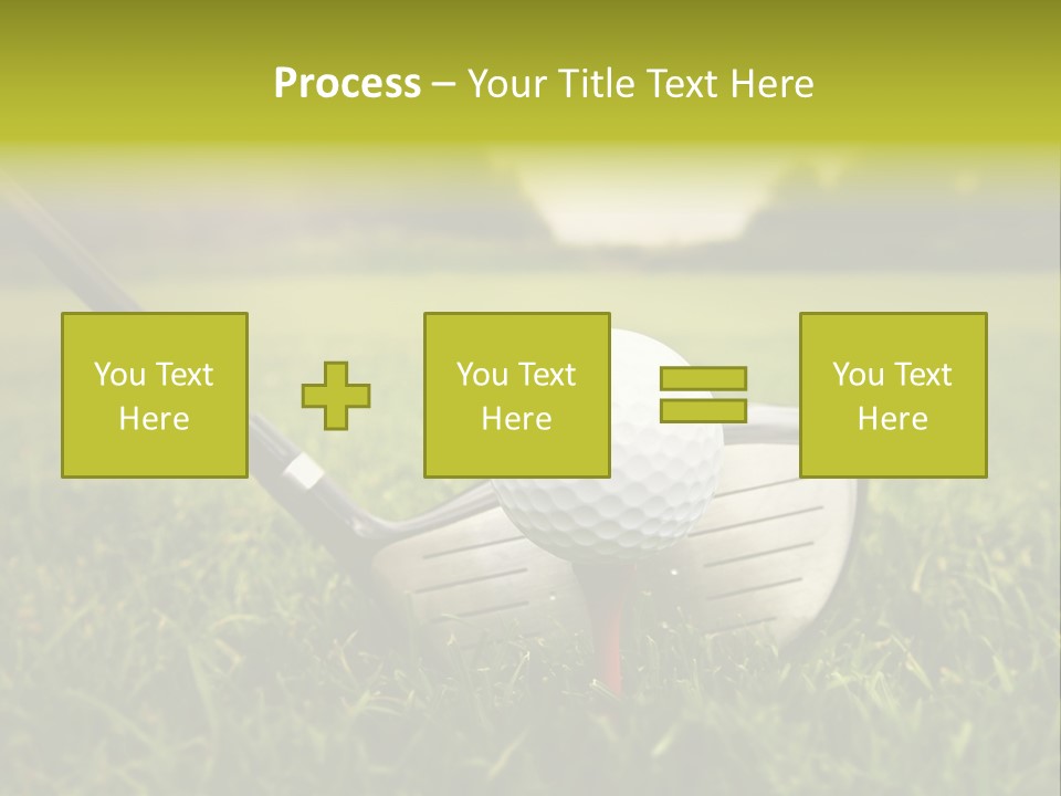A Golf Club And A Golf Ball On The Green Grass PowerPoint Template