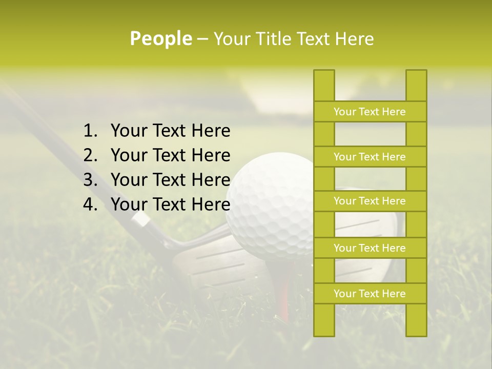 A Golf Club And A Golf Ball On The Green Grass PowerPoint Template