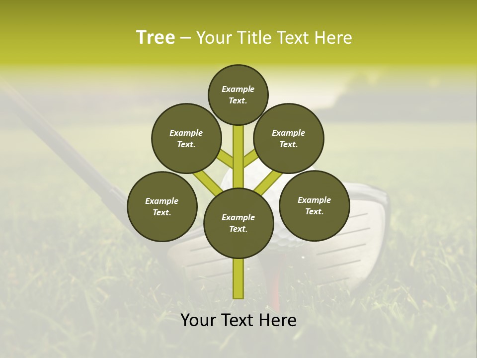 A Golf Club And A Golf Ball On The Green Grass PowerPoint Template
