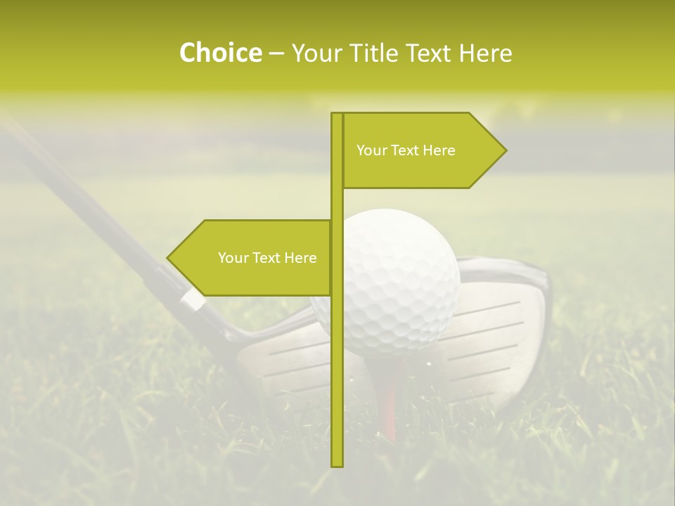 A Golf Club And A Golf Ball On The Green Grass PowerPoint Template