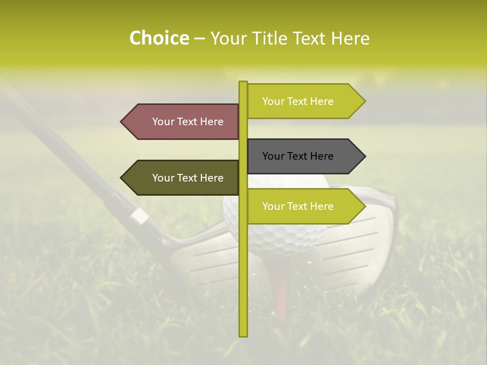 A Golf Club And A Golf Ball On The Green Grass PowerPoint Template