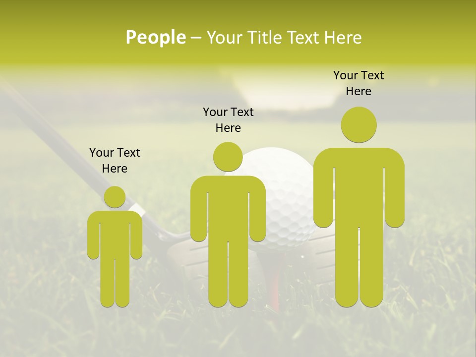 A Golf Club And A Golf Ball On The Green Grass PowerPoint Template