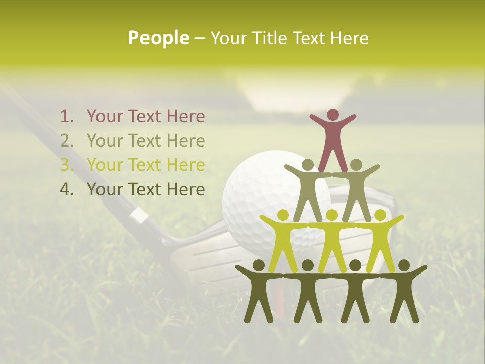 A Golf Club And A Golf Ball On The Green Grass PowerPoint Template