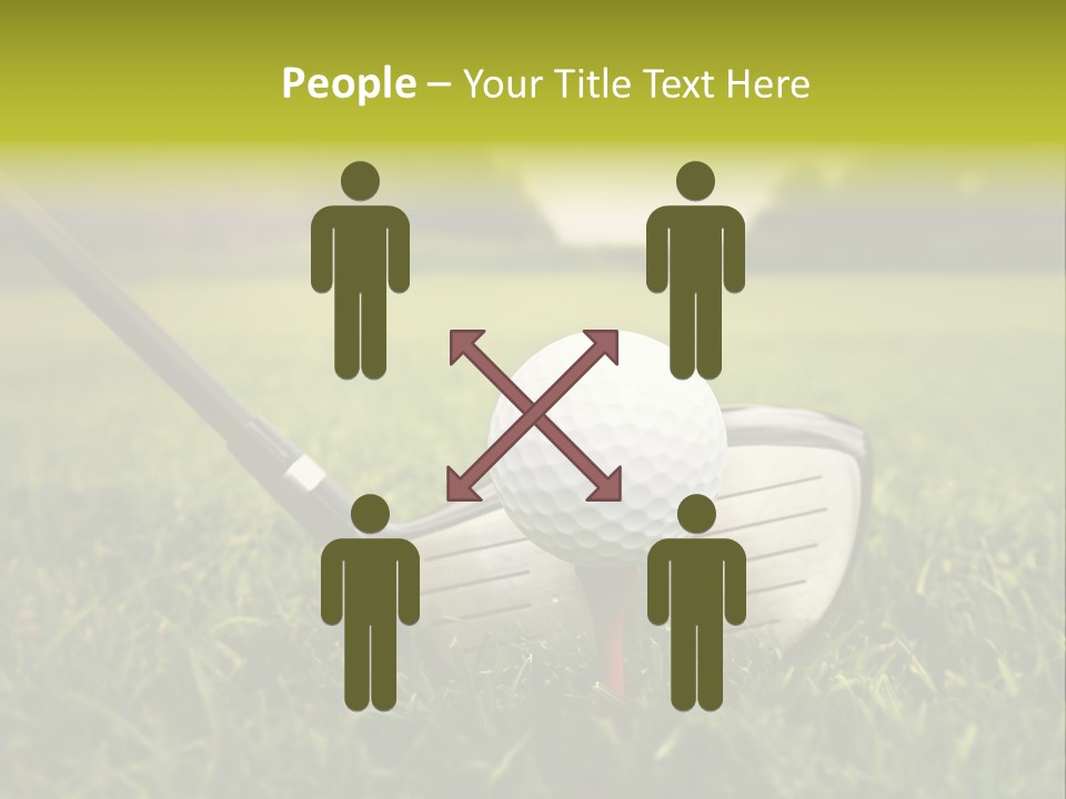 A Golf Club And A Golf Ball On The Green Grass PowerPoint Template
