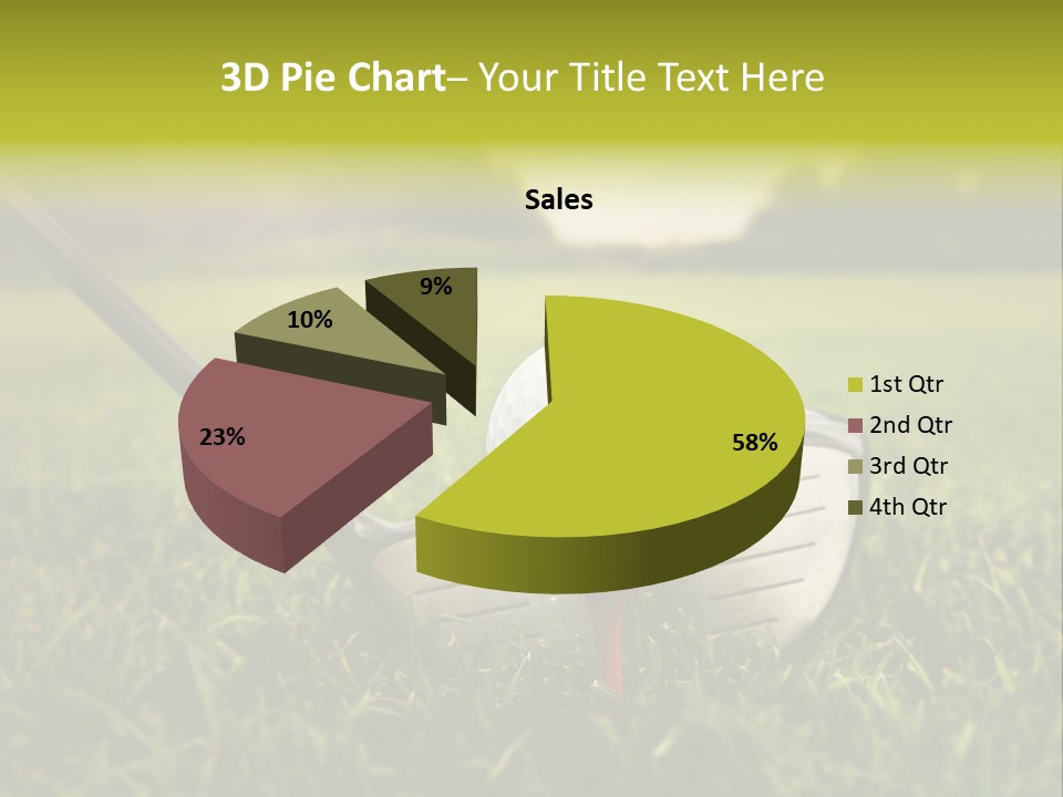 A Golf Club And A Golf Ball On The Green Grass PowerPoint Template