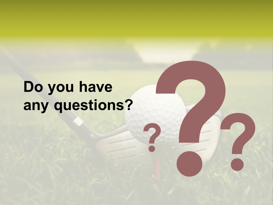 A Golf Club And A Golf Ball On The Green Grass PowerPoint Template