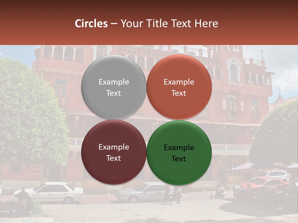 A Large Building With Cars Parked In Front Of It PowerPoint Template