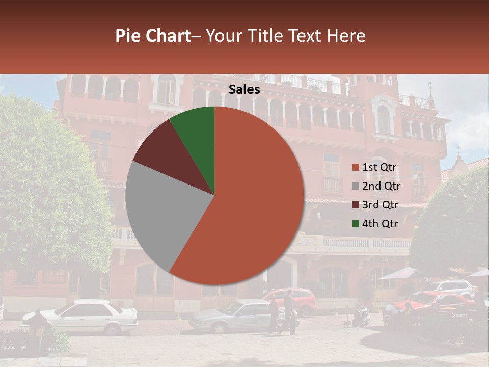 A Large Building With Cars Parked In Front Of It PowerPoint Template