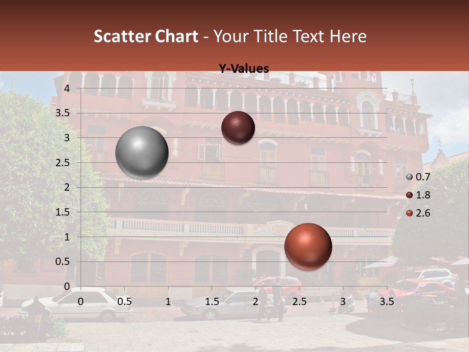 A Large Building With Cars Parked In Front Of It PowerPoint Template