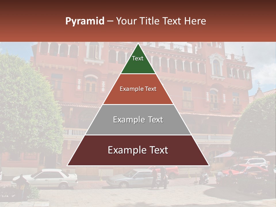 A Large Building With Cars Parked In Front Of It PowerPoint Template
