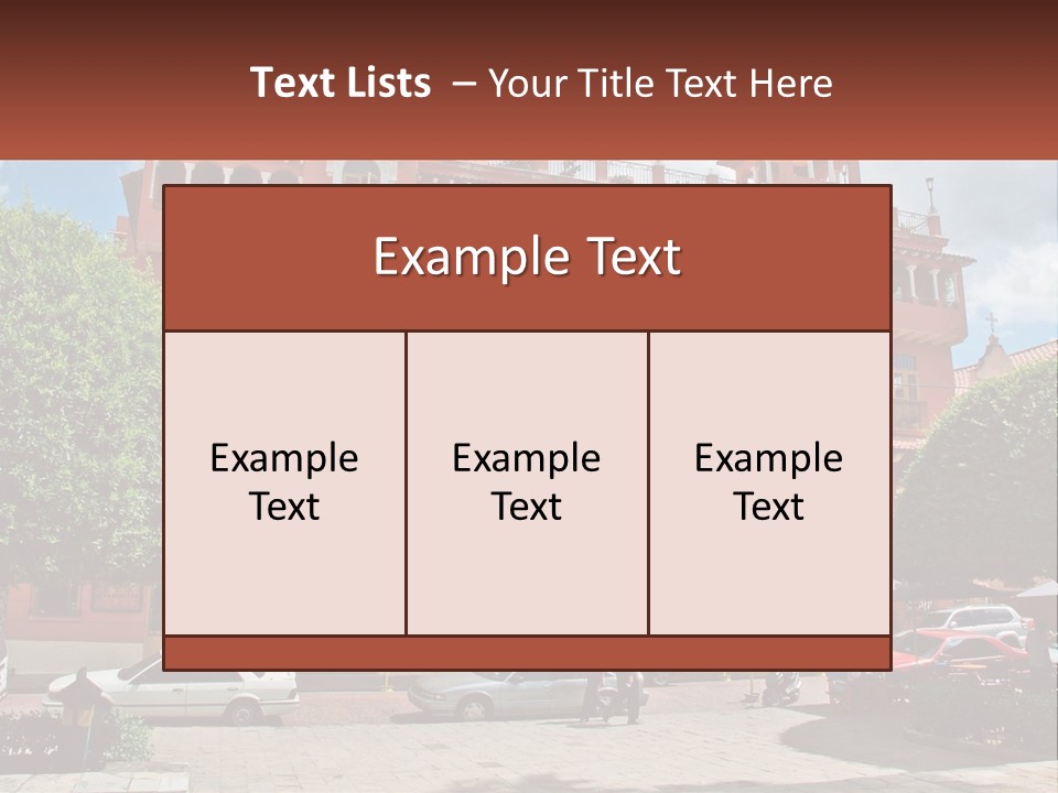 A Large Building With Cars Parked In Front Of It PowerPoint Template
