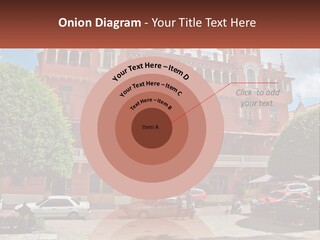 A Large Building With Cars Parked In Front Of It PowerPoint Template