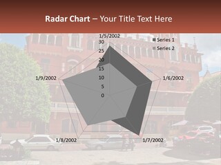 A Large Building With Cars Parked In Front Of It PowerPoint Template