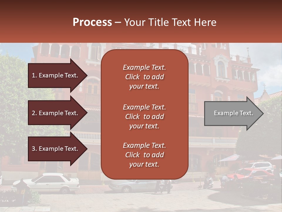 A Large Building With Cars Parked In Front Of It PowerPoint Template