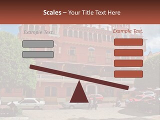 A Large Building With Cars Parked In Front Of It PowerPoint Template