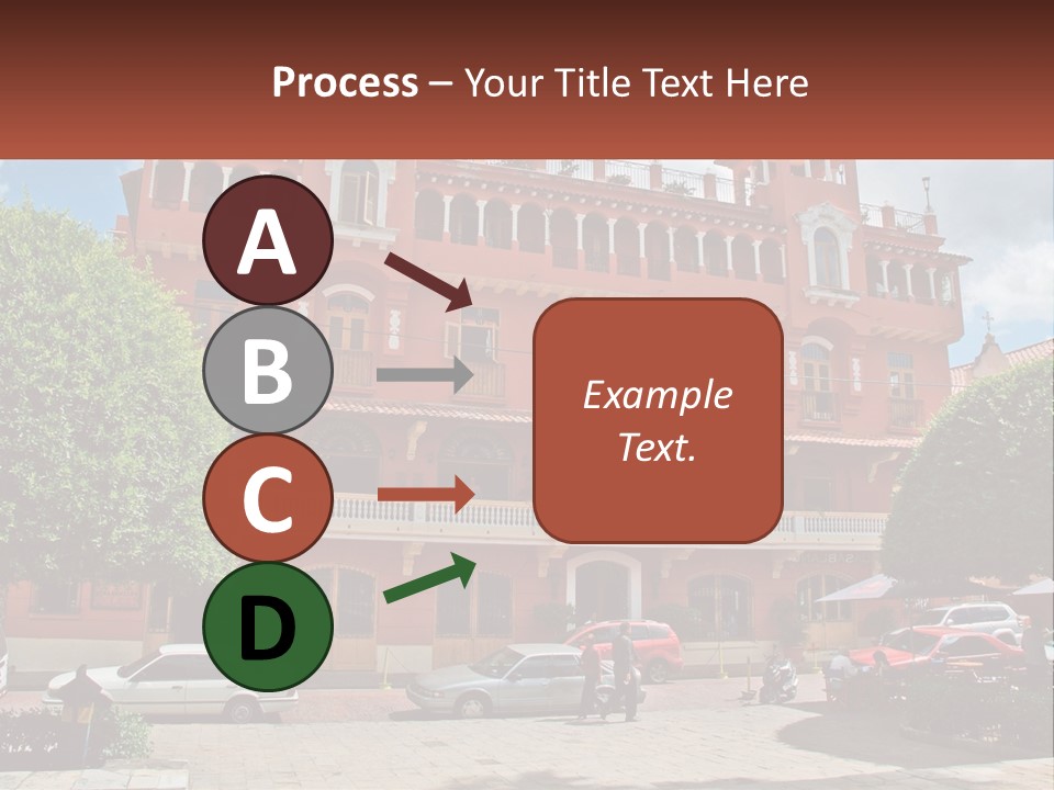 A Large Building With Cars Parked In Front Of It PowerPoint Template
