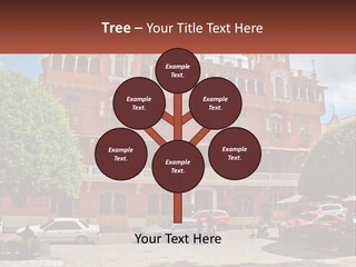 A Large Building With Cars Parked In Front Of It PowerPoint Template