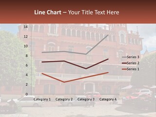A Large Building With Cars Parked In Front Of It PowerPoint Template