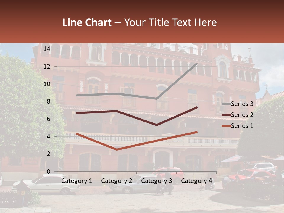 A Large Building With Cars Parked In Front Of It PowerPoint Template