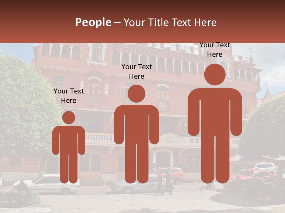 A Large Building With Cars Parked In Front Of It PowerPoint Template