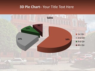 A Large Building With Cars Parked In Front Of It PowerPoint Template