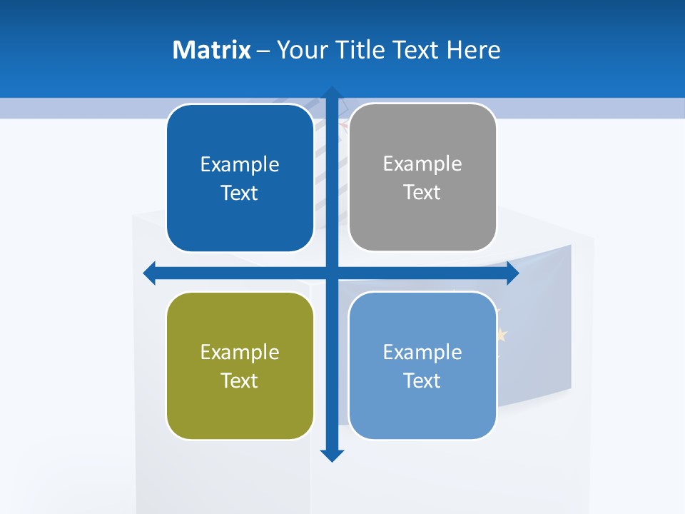 A White Box With A Blue And Yellow Flag On Top Of It PowerPoint Template