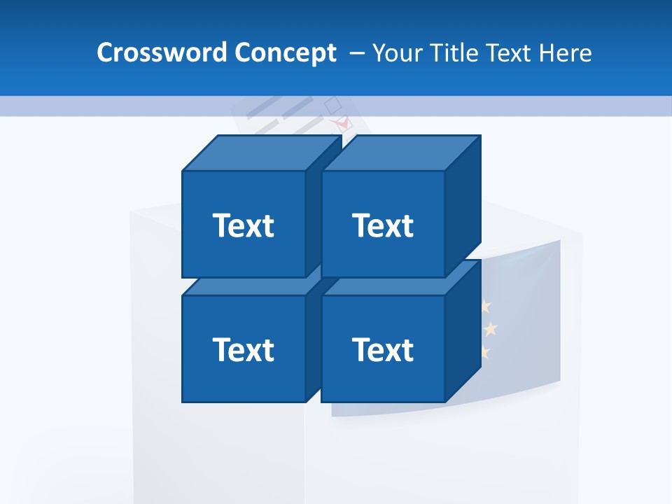 A White Box With A Blue And Yellow Flag On Top Of It PowerPoint Template