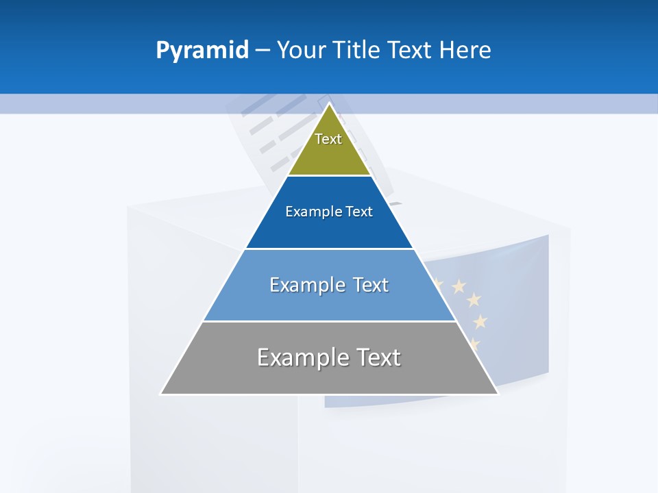 A White Box With A Blue And Yellow Flag On Top Of It PowerPoint Template