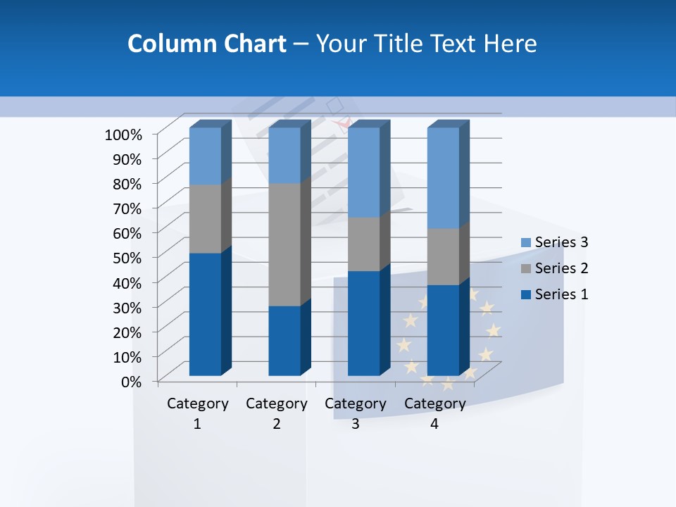 A White Box With A Blue And Yellow Flag On Top Of It PowerPoint Template