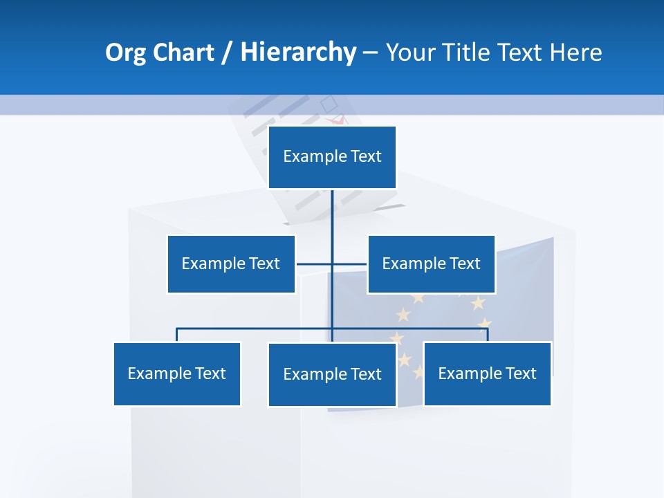 A White Box With A Blue And Yellow Flag On Top Of It PowerPoint Template