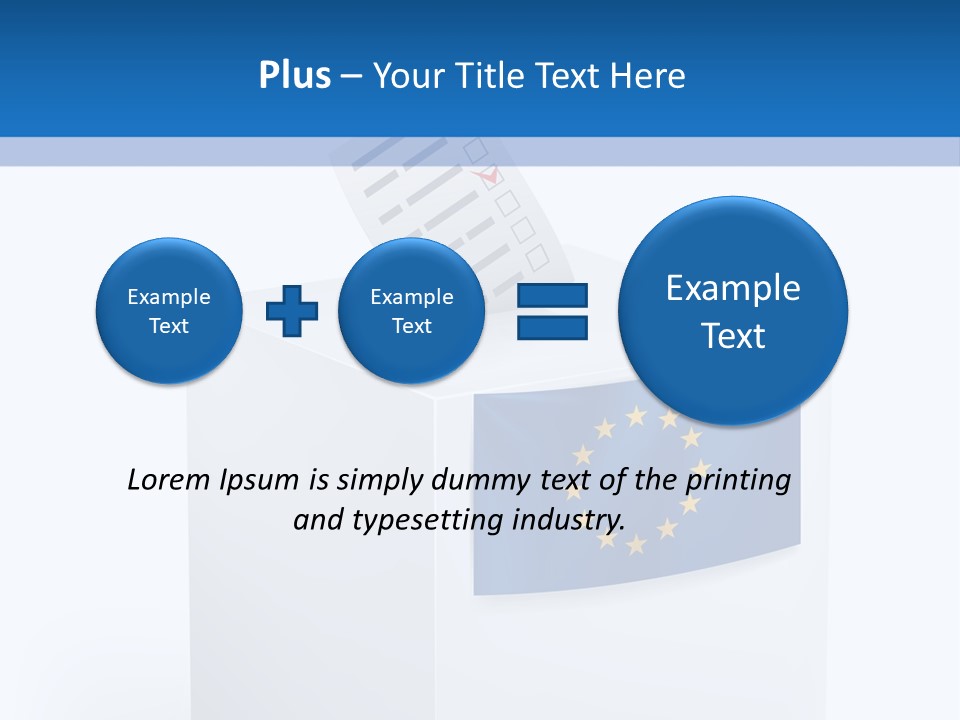 A White Box With A Blue And Yellow Flag On Top Of It PowerPoint Template