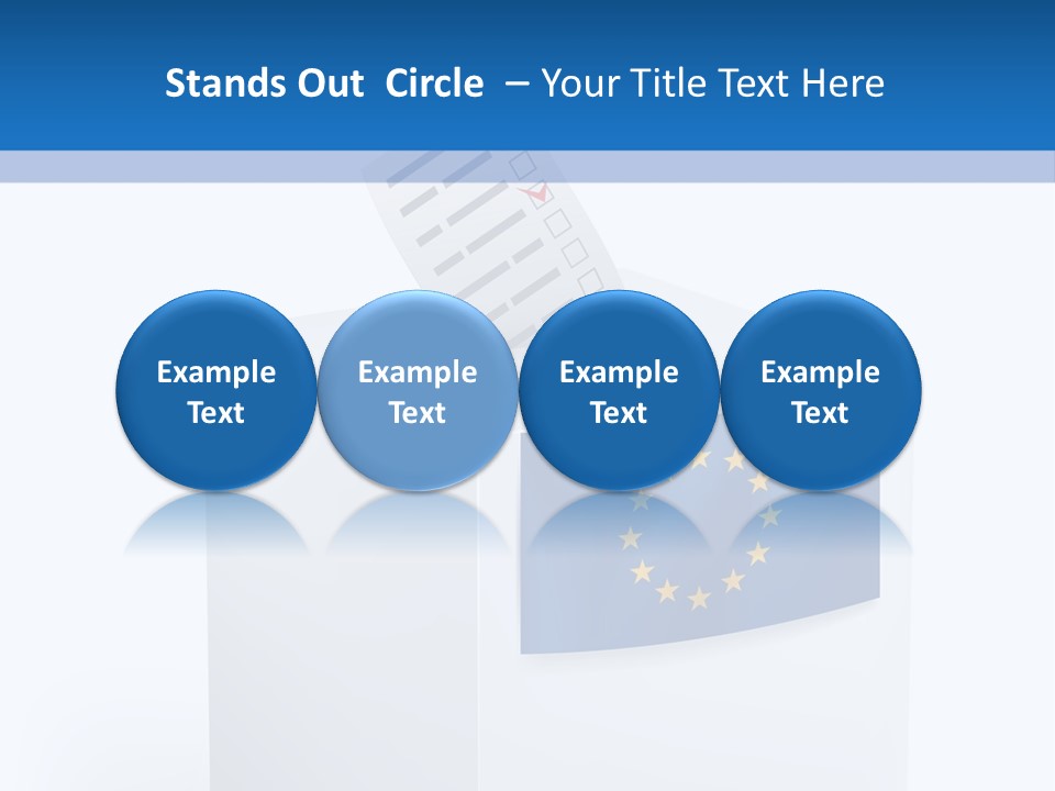 A White Box With A Blue And Yellow Flag On Top Of It PowerPoint Template