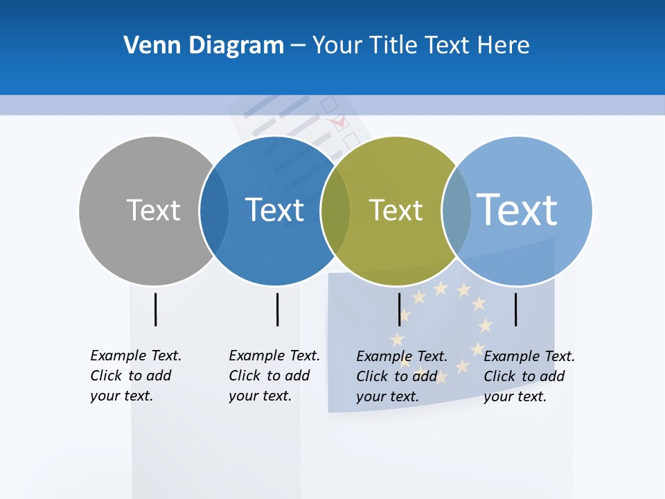 A White Box With A Blue And Yellow Flag On Top Of It PowerPoint Template