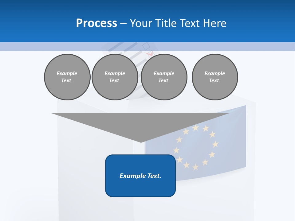 A White Box With A Blue And Yellow Flag On Top Of It PowerPoint Template