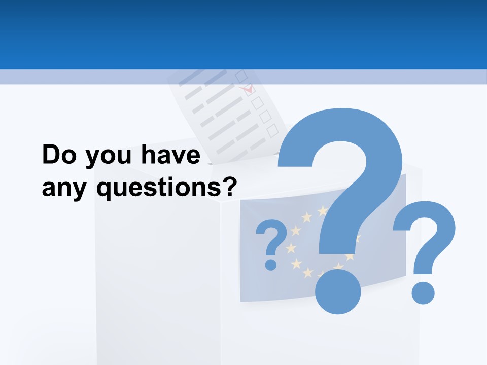 A White Box With A Blue And Yellow Flag On Top Of It PowerPoint Template