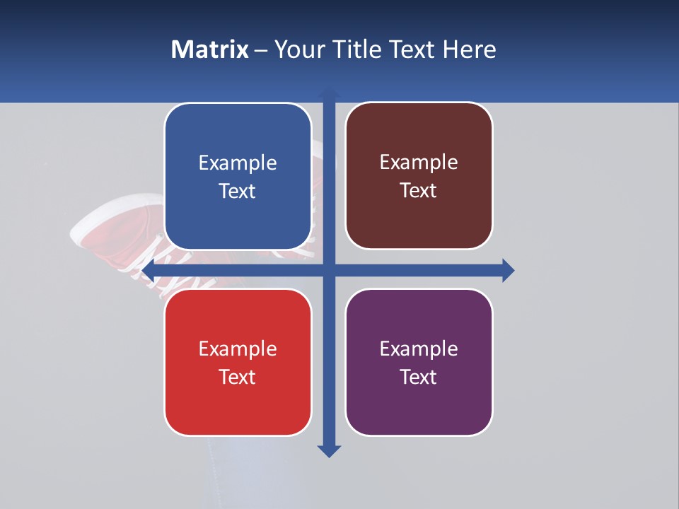 A Person's Feet With Red Sneakers On A Gray Background PowerPoint Template