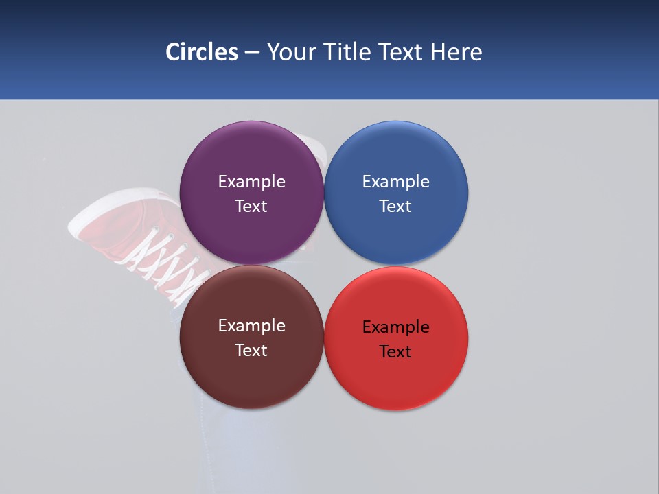 A Person's Feet With Red Sneakers On A Gray Background PowerPoint Template