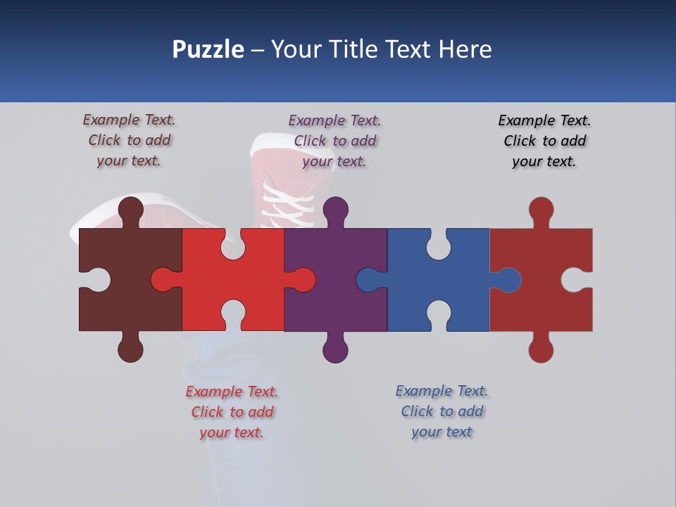 A Person's Feet With Red Sneakers On A Gray Background PowerPoint Template