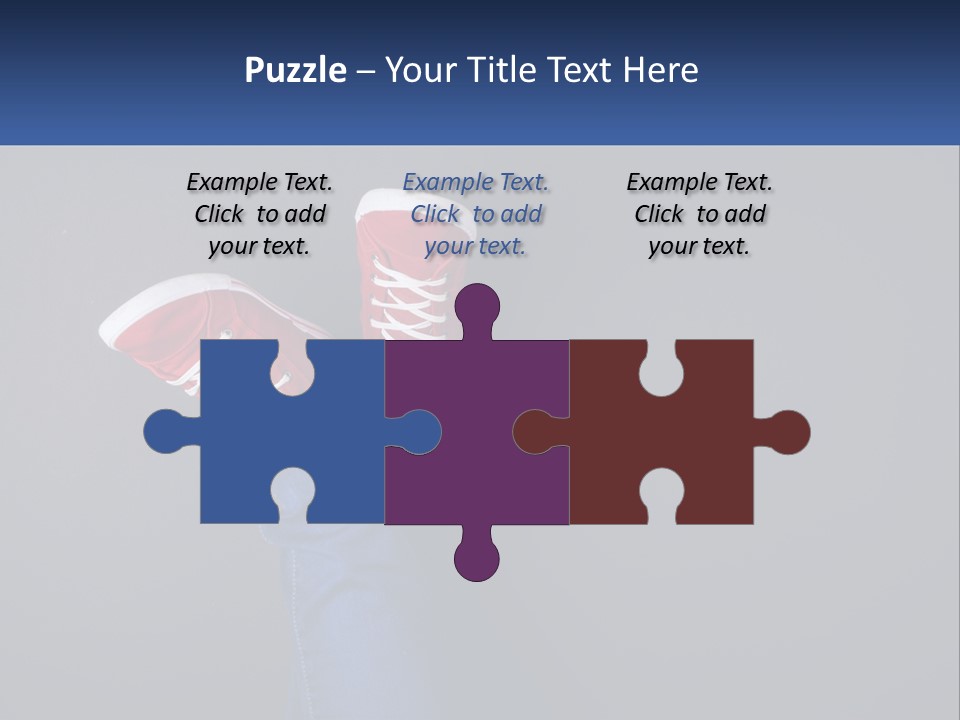 A Person's Feet With Red Sneakers On A Gray Background PowerPoint Template