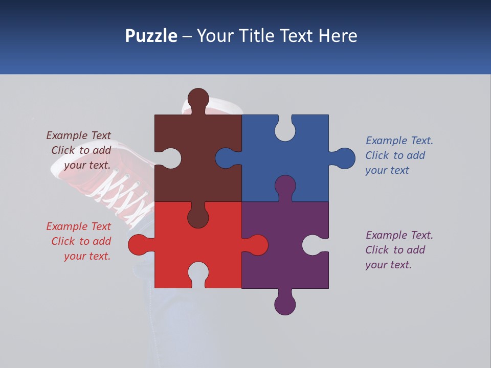 A Person's Feet With Red Sneakers On A Gray Background PowerPoint Template