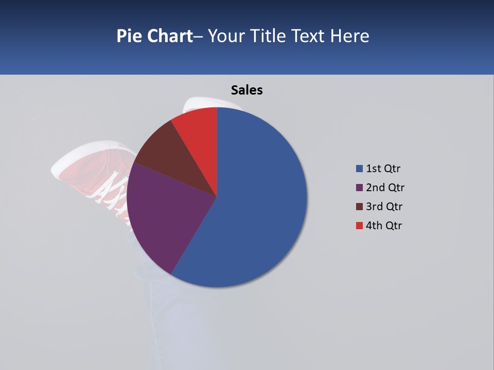 A Person's Feet With Red Sneakers On A Gray Background PowerPoint Template