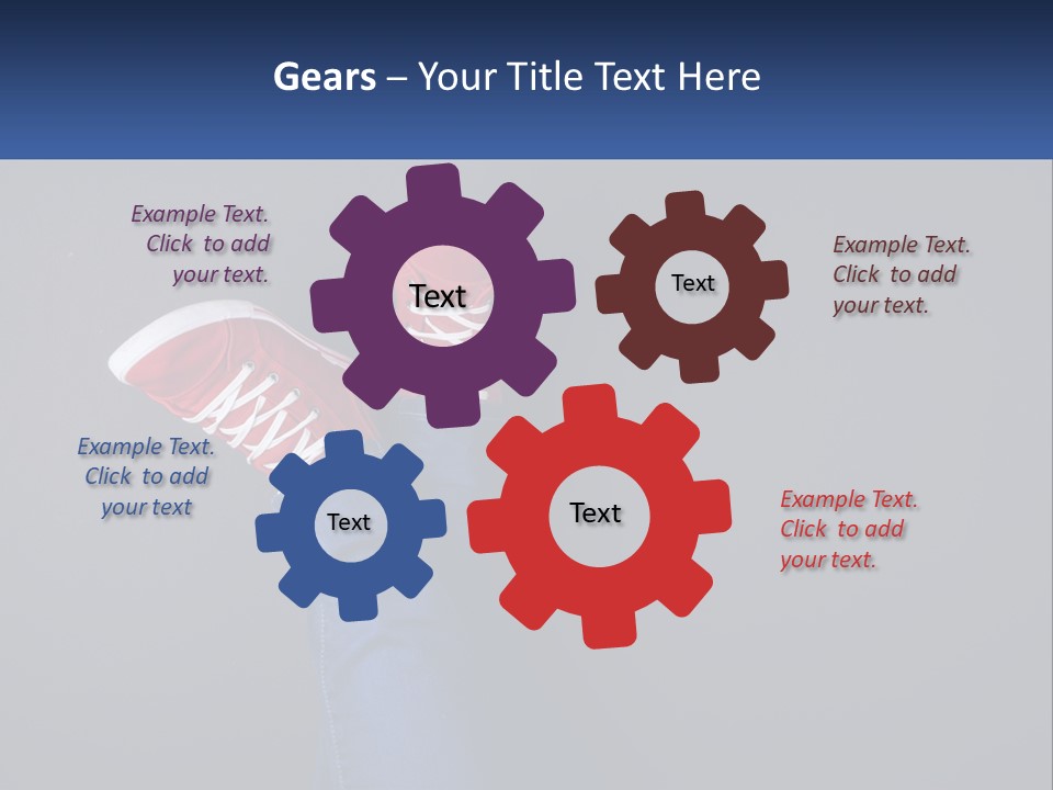 A Person's Feet With Red Sneakers On A Gray Background PowerPoint Template