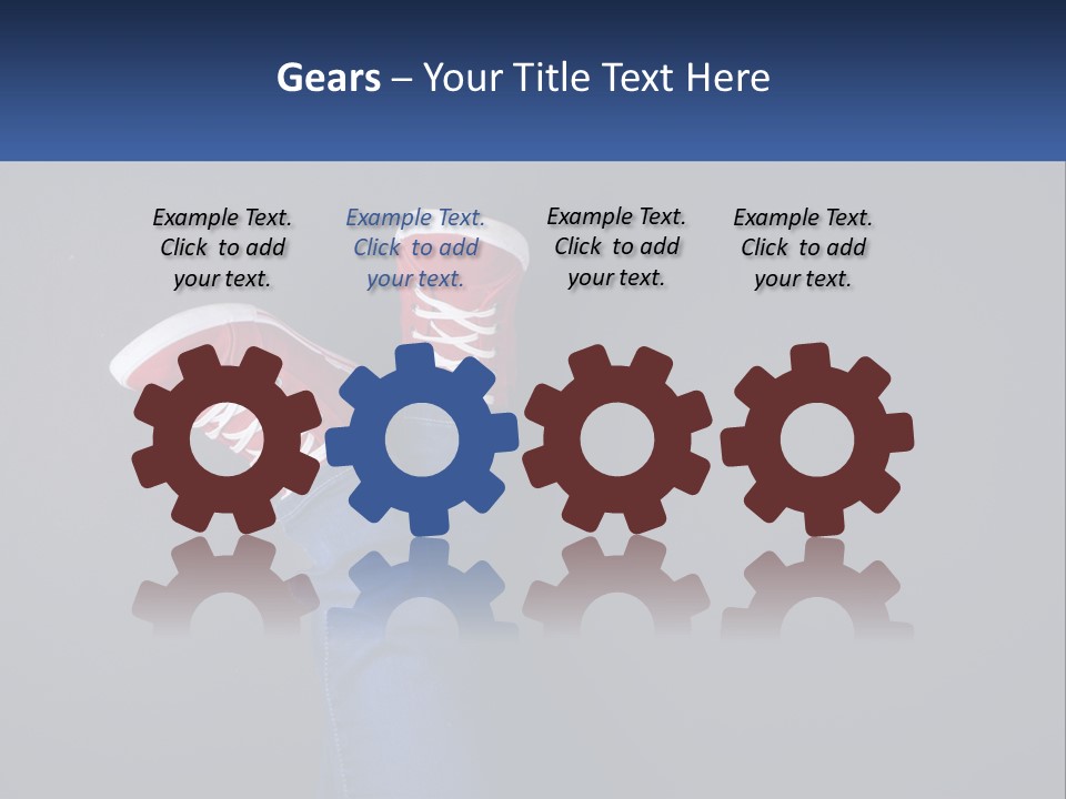 A Person's Feet With Red Sneakers On A Gray Background PowerPoint Template