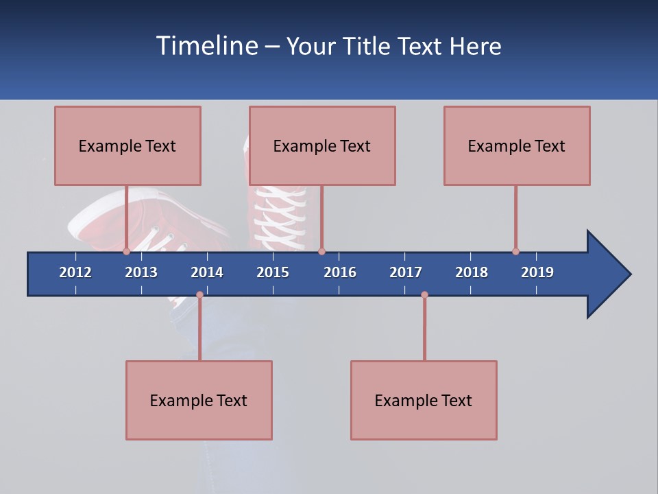A Person's Feet With Red Sneakers On A Gray Background PowerPoint Template