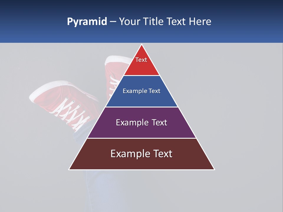 A Person's Feet With Red Sneakers On A Gray Background PowerPoint Template