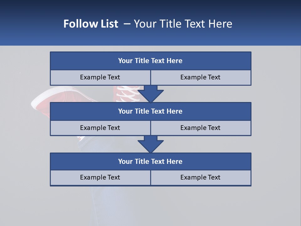 A Person's Feet With Red Sneakers On A Gray Background PowerPoint Template