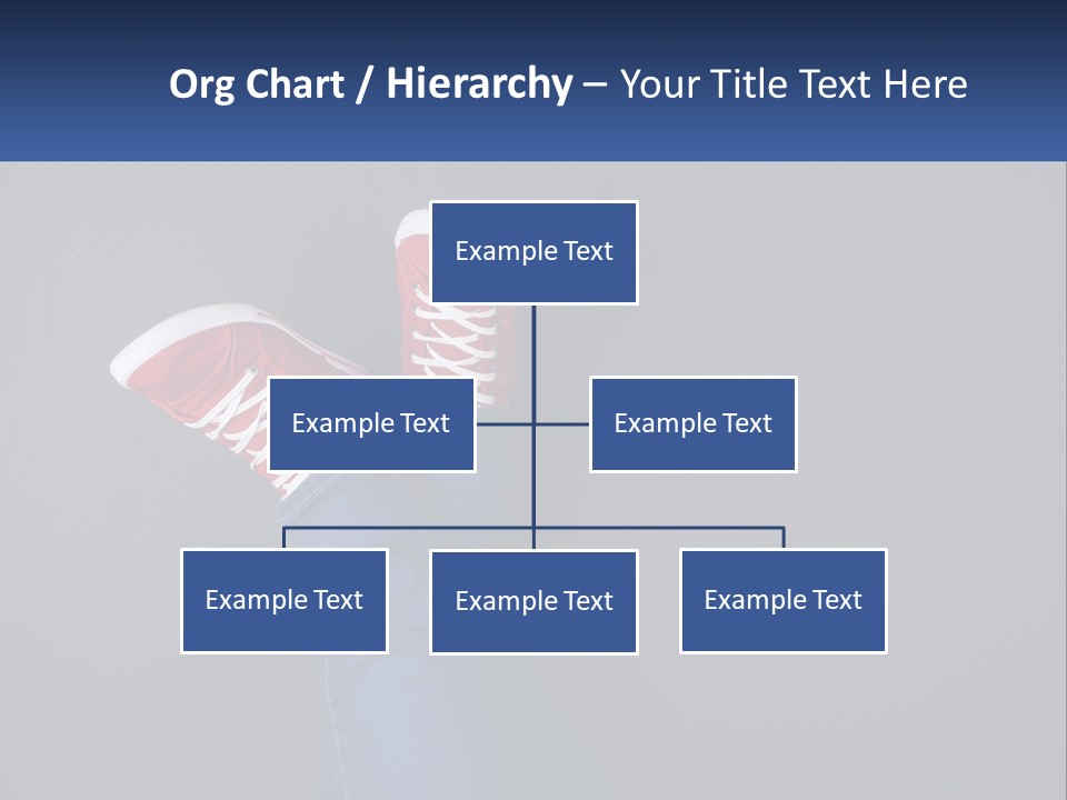 A Person's Feet With Red Sneakers On A Gray Background PowerPoint Template